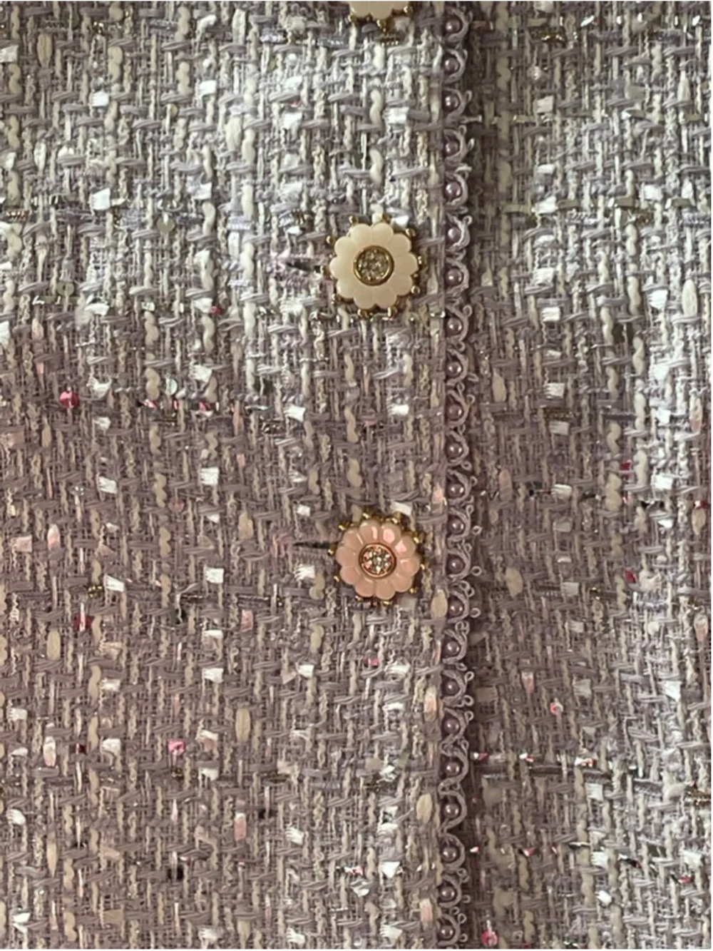 Tutu Du Monde Penelope Coquette Pastel Tweed Jacket Pearl Flower Button Size 4